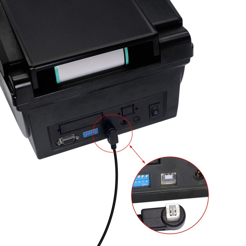 SinLoon USB 2.0 Type-B Printer Cable, 2-Pack USB 2.0 B Female to Type-B Male (90 Degree UP + Down Right Angle) Printer Short Extension Cable for Scanner, Mobile HDD and More (UP-Down) - Image 3